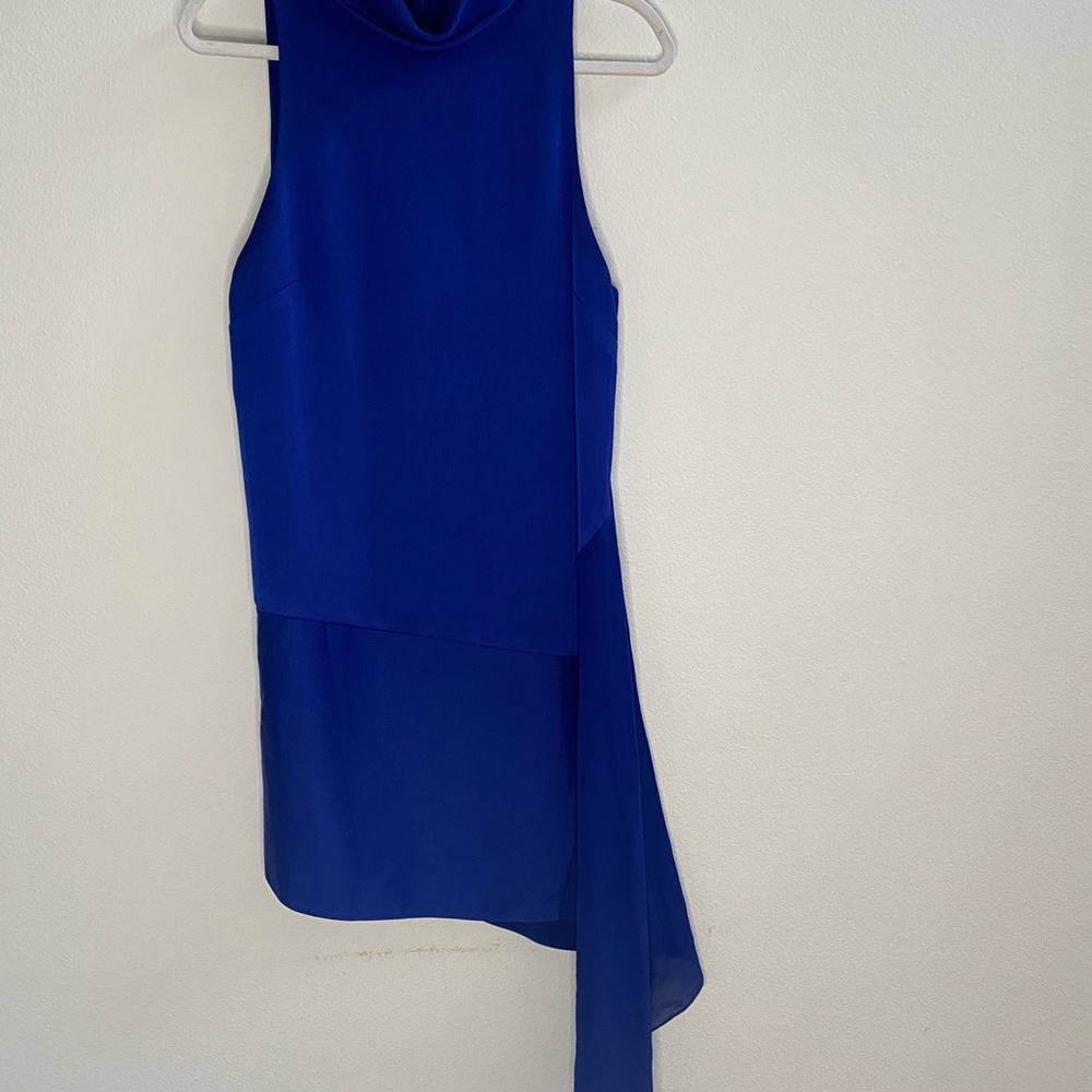 Camilla and Marc Blue Asymmetrical Hem MIDI Sheath Dress